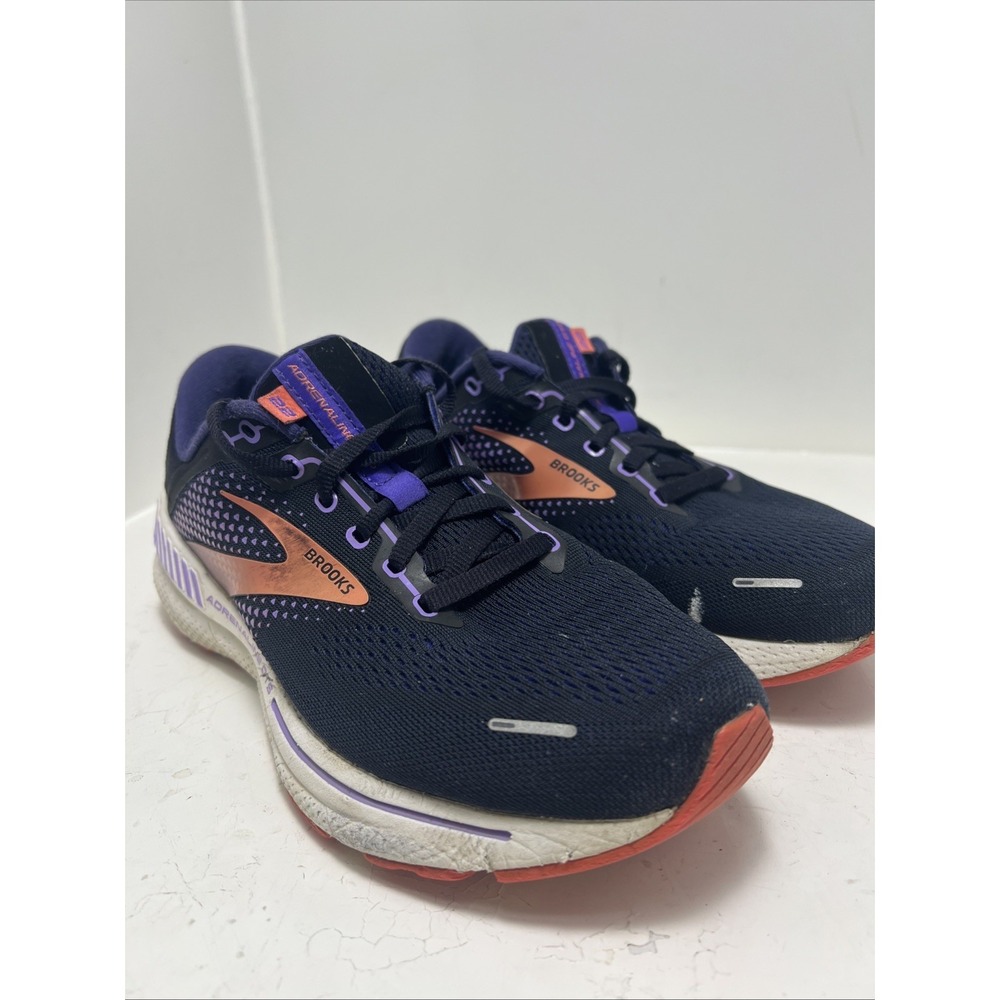 Brooks Adrenaline GTS 22 Womens 9 40 Medium Running Shoe Sneaker Black Purple